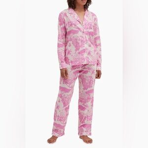 Desmond & Dempsey Pink Toile Pajama Set